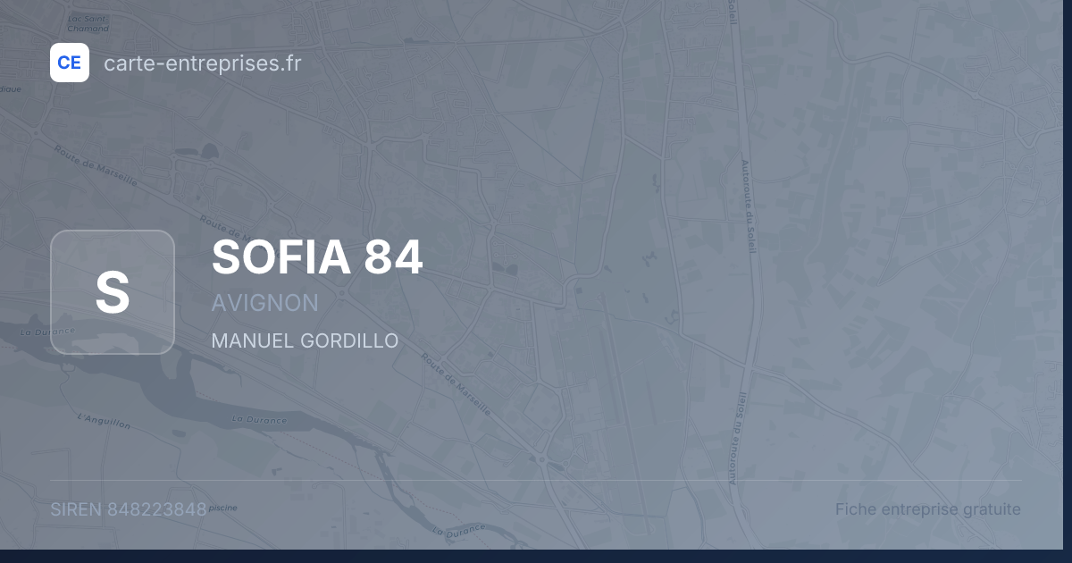 SOFIA 84 — 848223848 — fiche entreprise