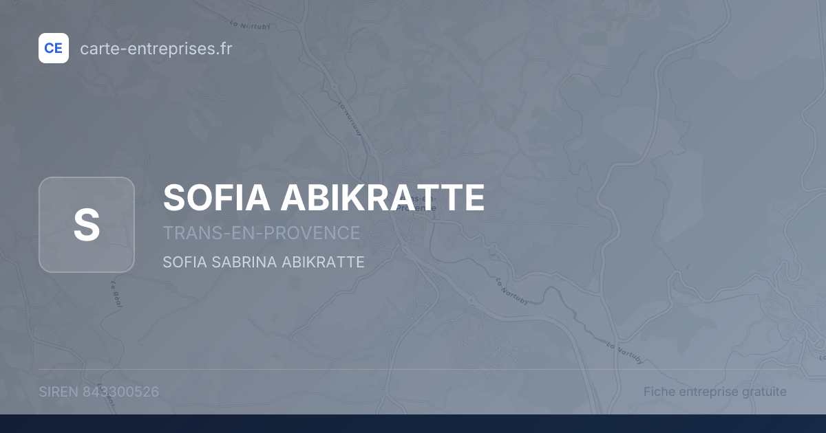 SOFIA ABIKRATTE — 843300526 — fiche entreprise