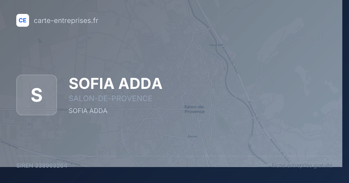 SOFIA ADDA — 338969264 — fiche entreprise