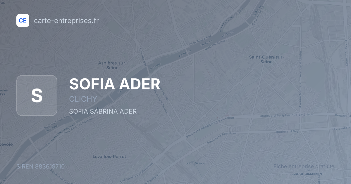 SOFIA ADER — 883619710 — fiche entreprise