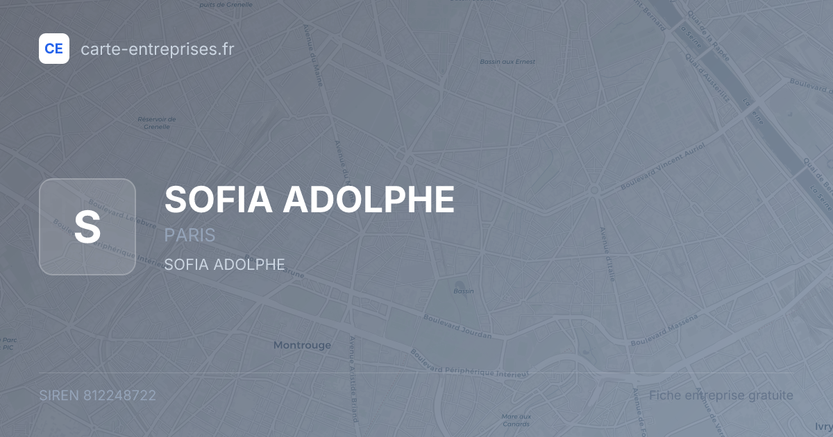 SOFIA ADOLPHE — 812248722 — fiche entreprise
