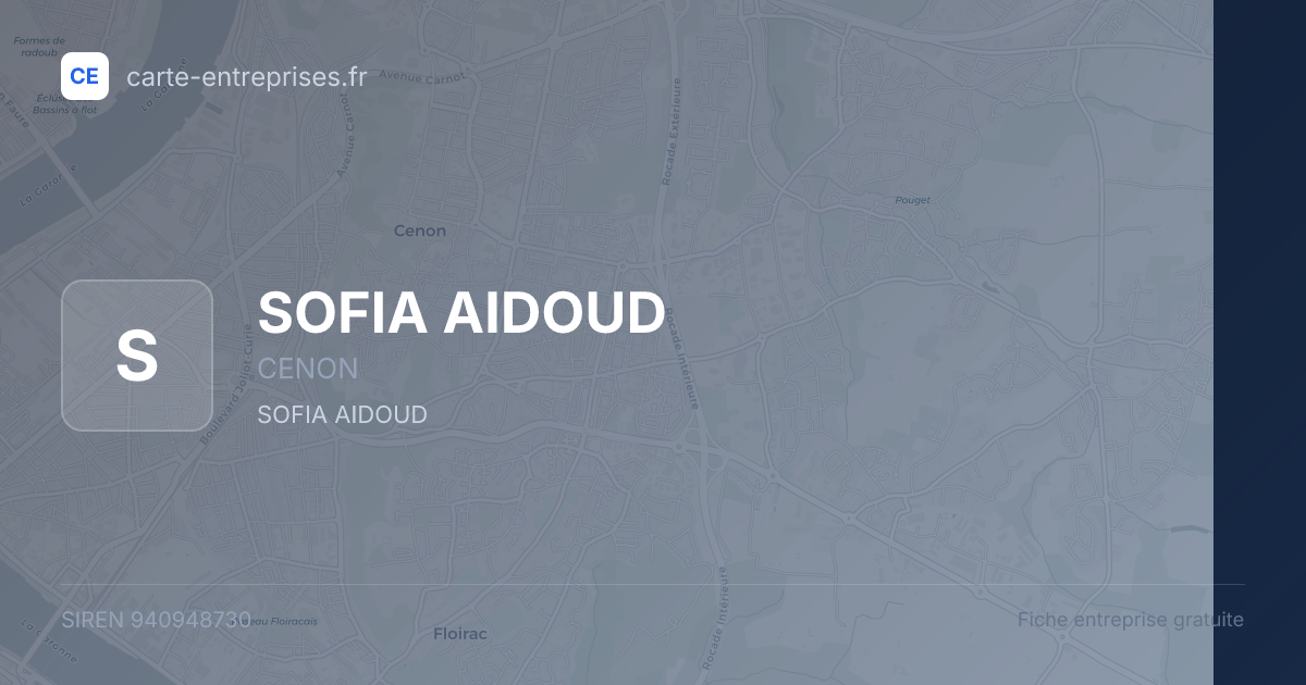 SOFIA AIDOUD — 940948730 — fiche entreprise