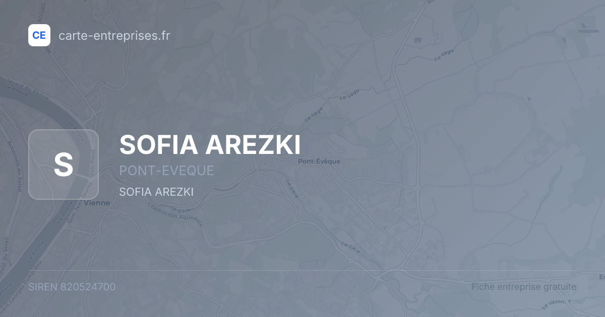 SOFIA AREZKI — 820524700 — fiche entreprise