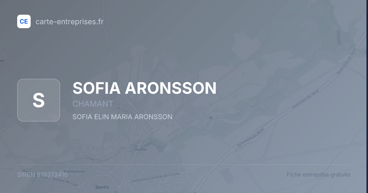 SOFIA ARONSSON — 819373416 — fiche entreprise