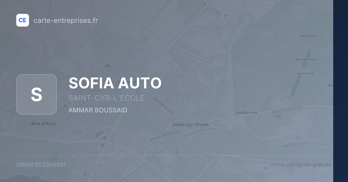 SOFIA AUTO — 853504561 — fiche entreprise