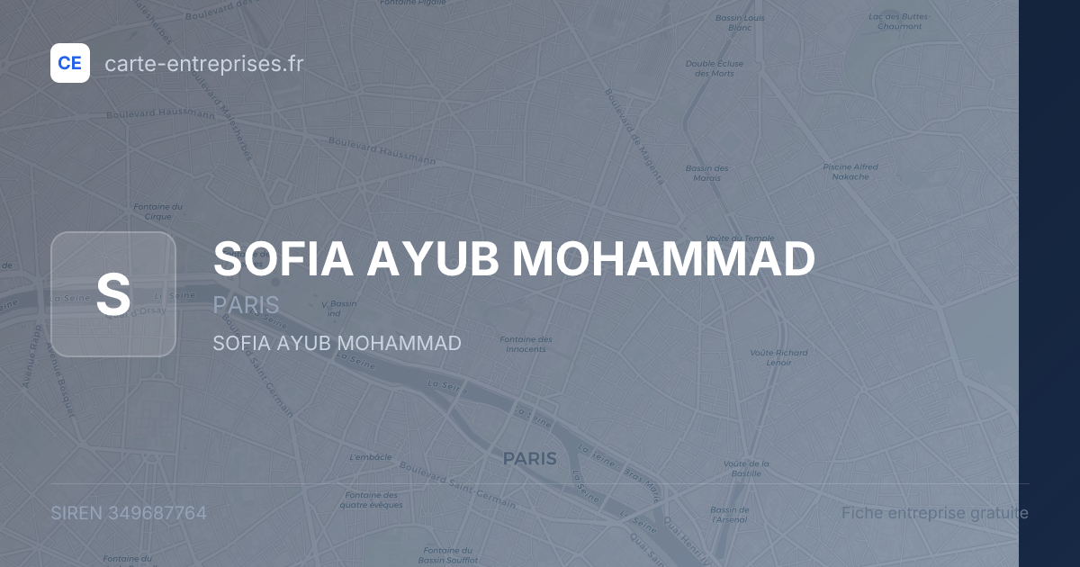 SOFIA AYUB MOHAMMAD — 349687764 — fiche entreprise