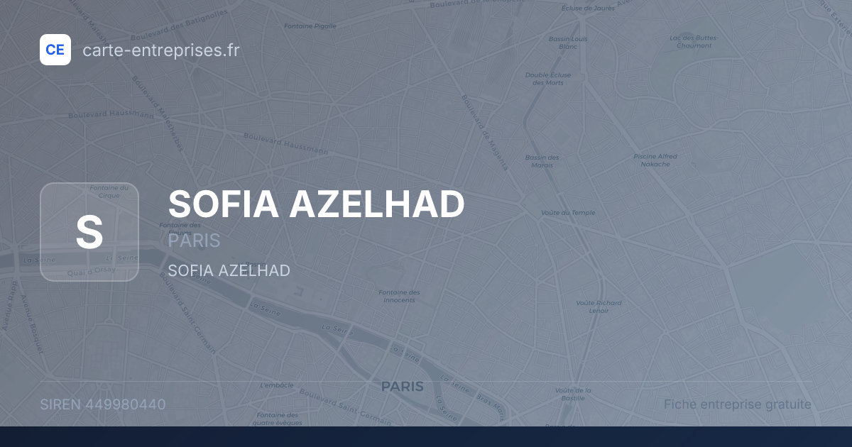 SOFIA AZELHAD — 449980440 — fiche entreprise