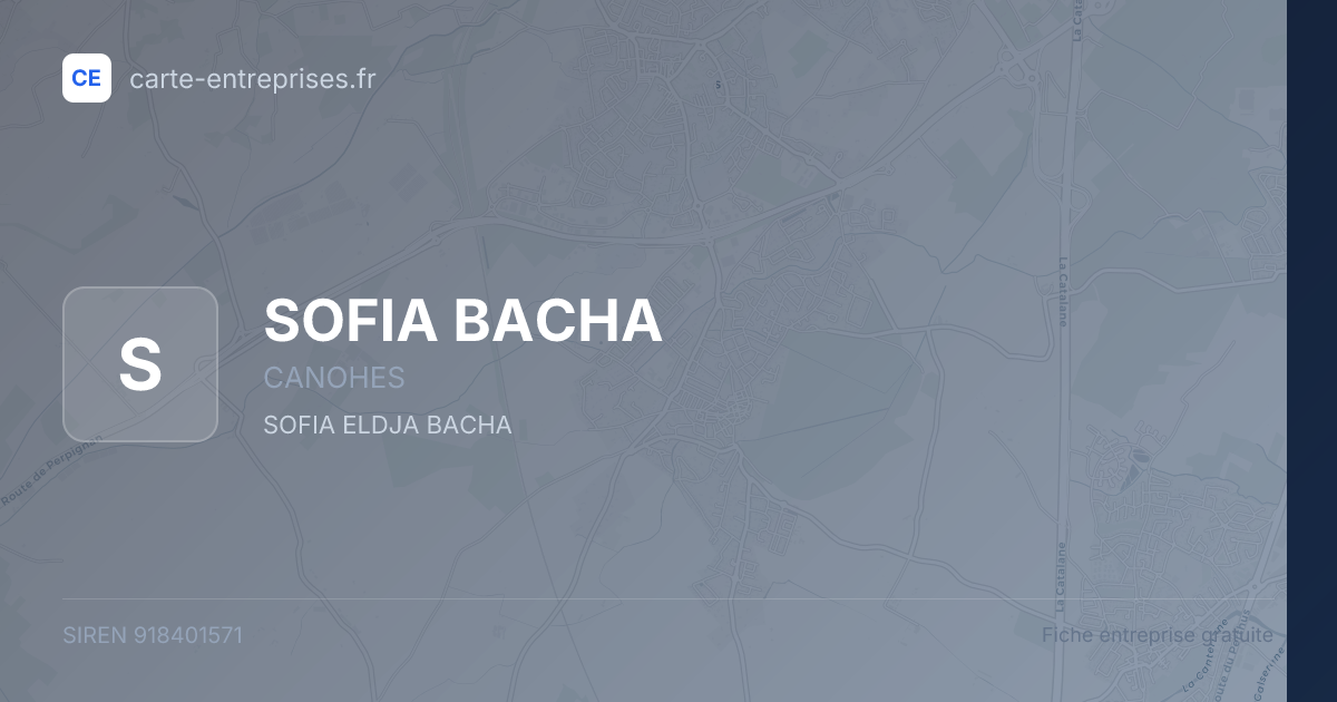 SOFIA BACHA — 918401571 — fiche entreprise