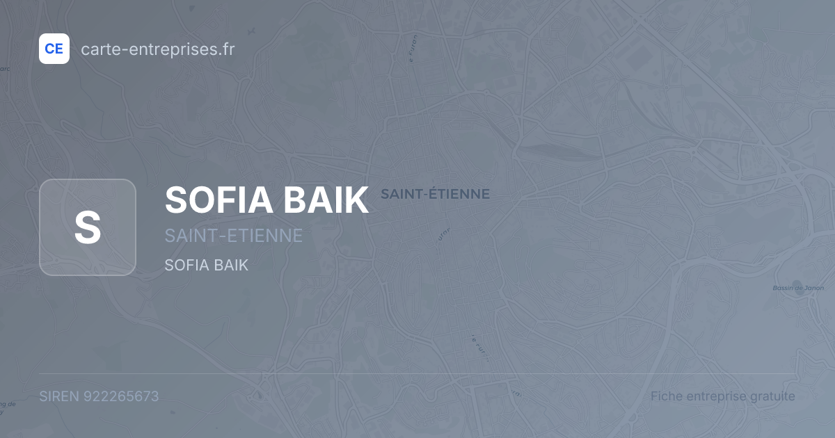 SOFIA BAIK — 922265673 — fiche entreprise
