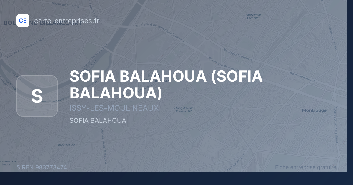 SOFIA BALAHOUA — 983773474 — fiche entreprise