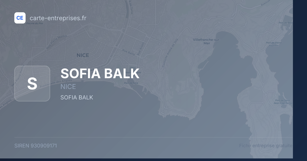 SOFIA BALK — 930909171 — fiche entreprise
