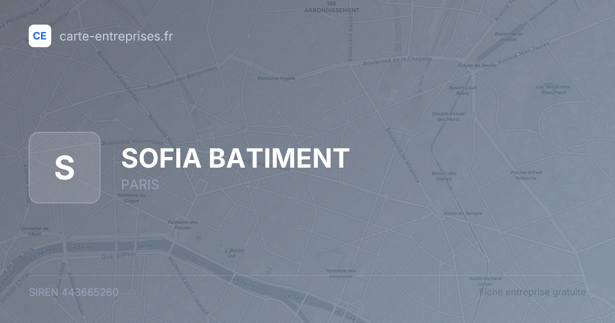 SOFIA BATIMENT — 443665260 — fiche entreprise
