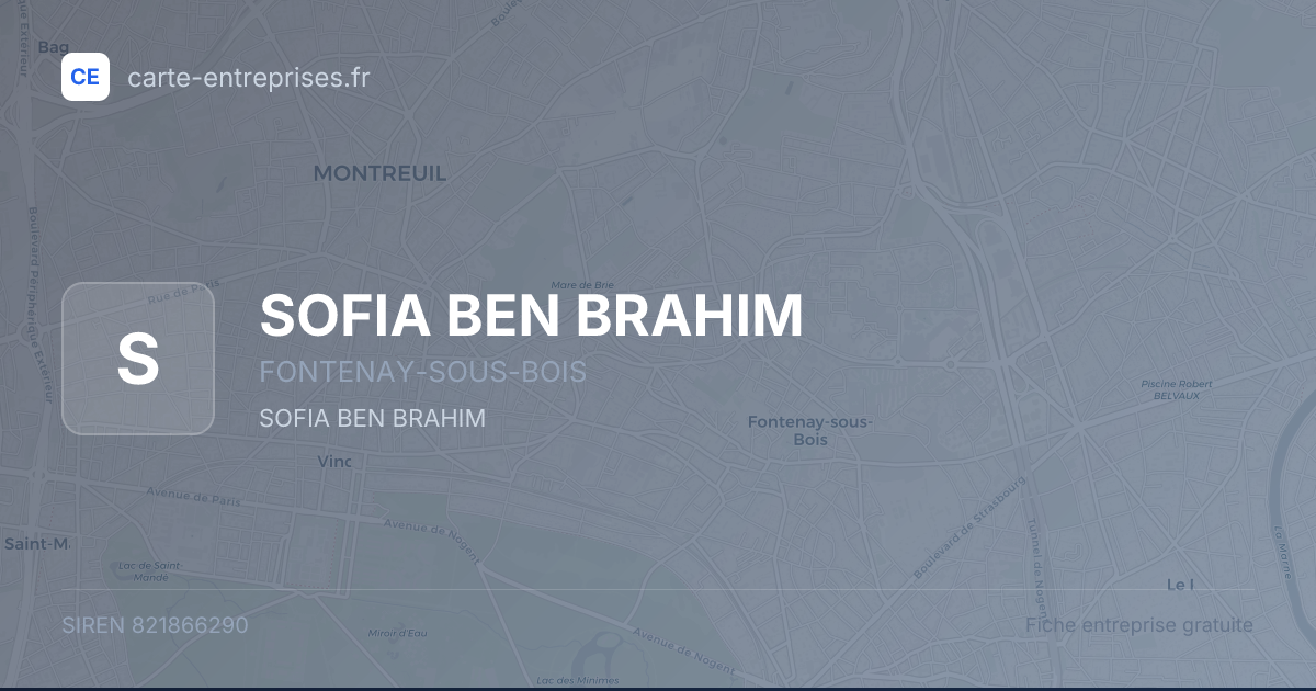 SOFIA BEN BRAHIM — 821866290 — fiche entreprise