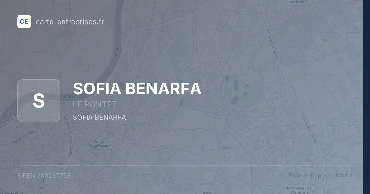 SOFIA BENARFA — 880287768 — fiche entreprise