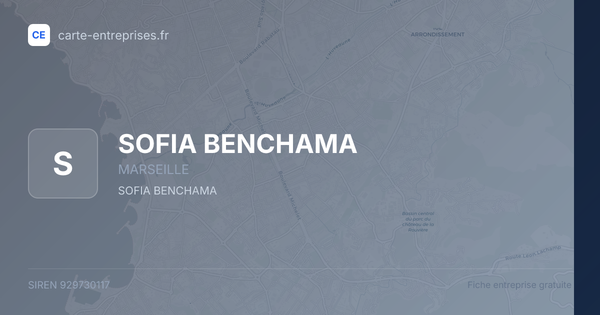 SOFIA BENCHAMA — 929730117 — fiche entreprise