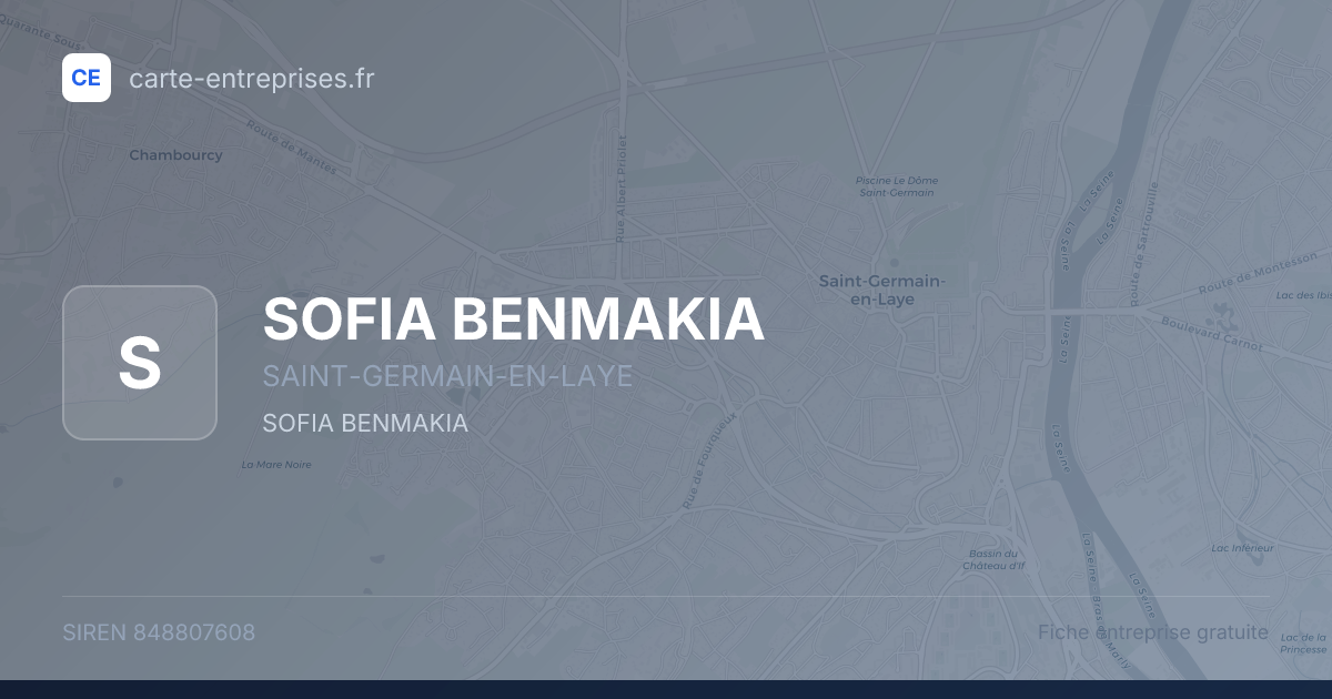 SOFIA BENMAKIA — 848807608 — fiche entreprise