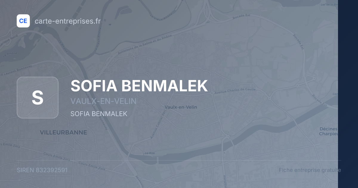 SOFIA BENMALEK — 832392591 — fiche entreprise