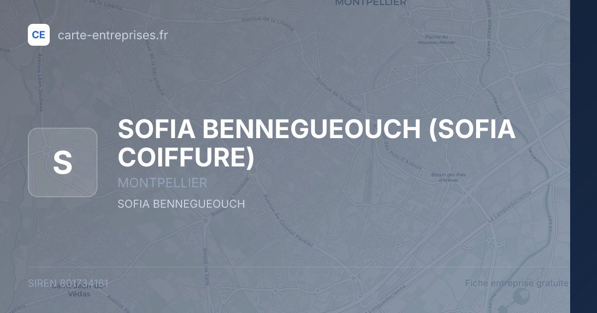 SOFIA BENNEGUEOUCH (SOFIA COIFFURE) — 801734161 — fiche entreprise