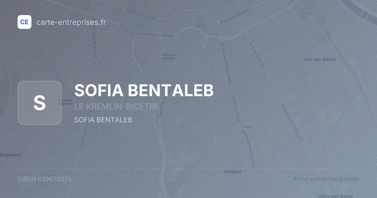 SOFIA BENTALEB — 839670874 — fiche entreprise
