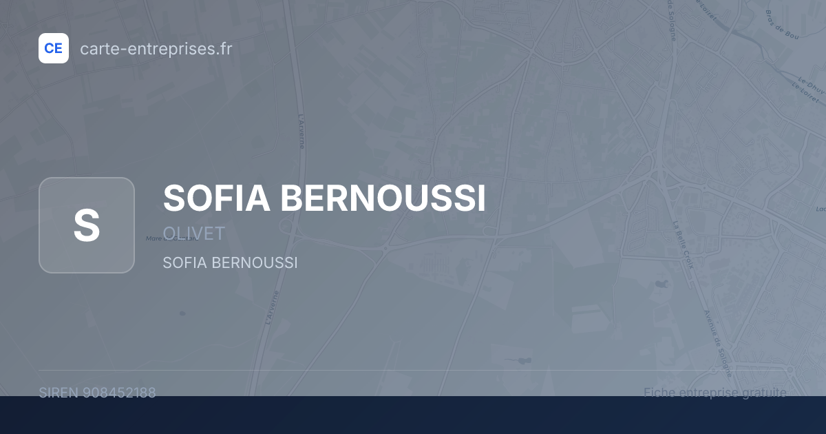 SOFIA BERNOUSSI — 908452188 — fiche entreprise
