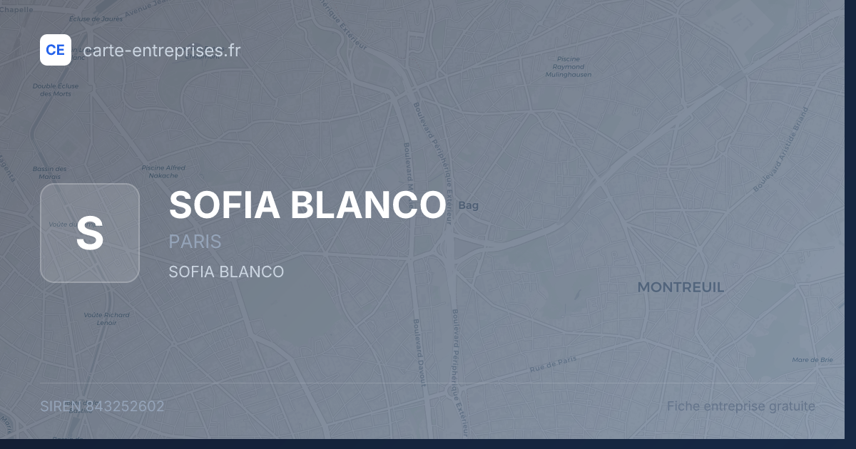 SOFIA BLANCO — 843252602 — fiche entreprise