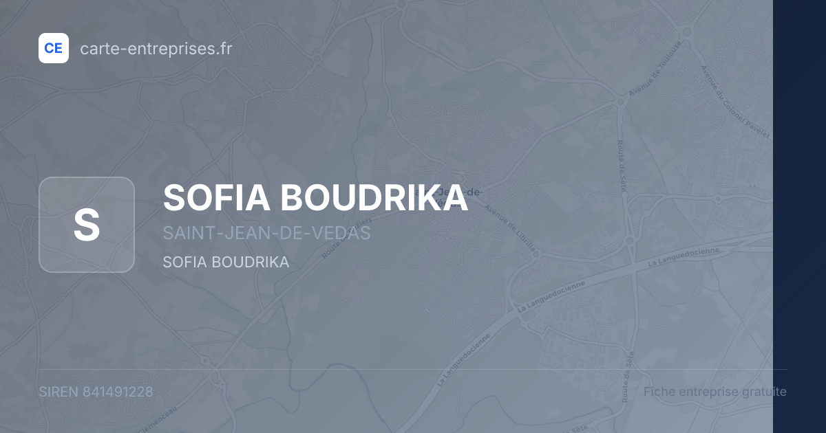 SOFIA BOUDRIKA — 841491228 — fiche entreprise