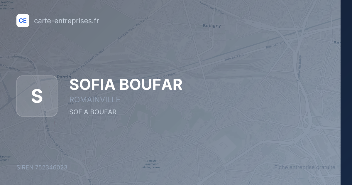 SOFIA BOUFAR — 752346023 — fiche entreprise