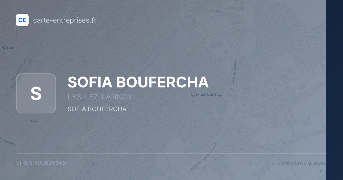 SOFIA BOUFERCHA — 500699665 — fiche entreprise
