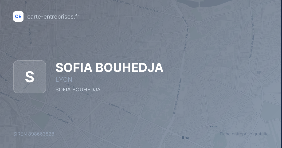 SOFIA BOUHEDJA — 898663828 — fiche entreprise