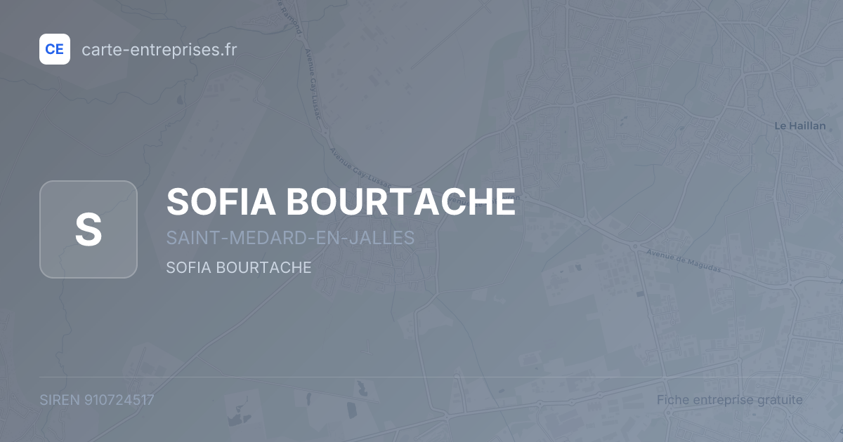 SOFIA BOURTACHE — 910724517 — fiche entreprise