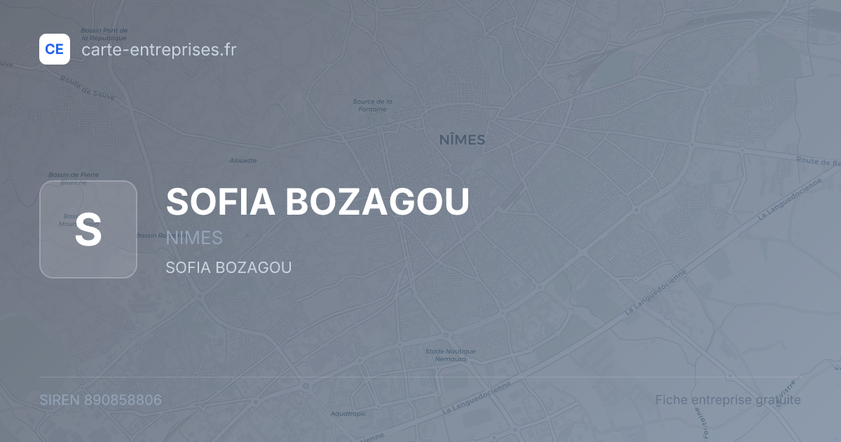 SOFIA BOZAGOU — 890858806 — fiche entreprise