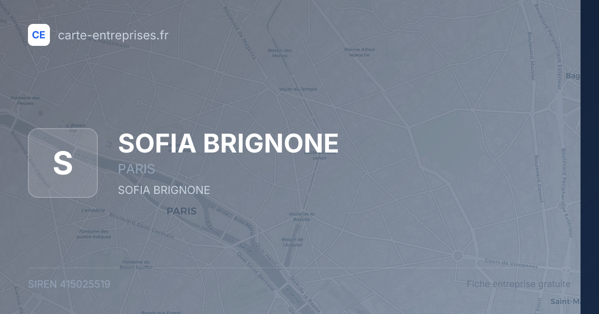 SOFIA BRIGNONE — 415025519 — fiche entreprise