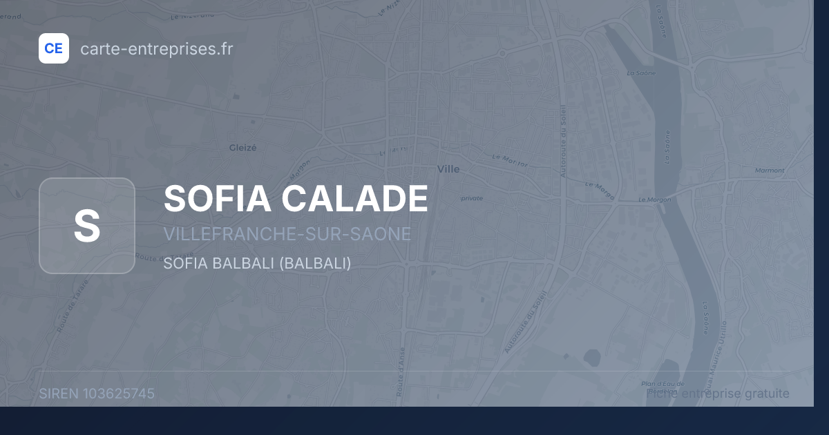 SOFIA CALADE — 103625745 — fiche entreprise