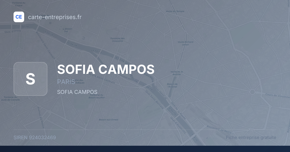 SOFIA CAMPOS — 924032469 — fiche entreprise