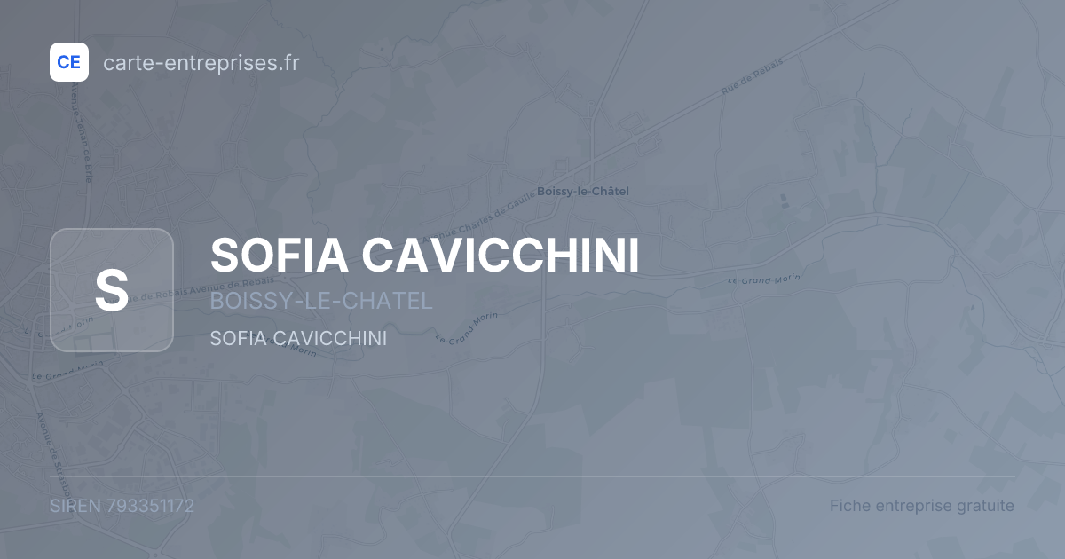 SOFIA CAVICCHINI — 793351172 — fiche entreprise