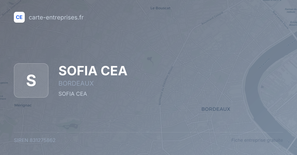 SOFIA CEA — 831275862 — fiche entreprise