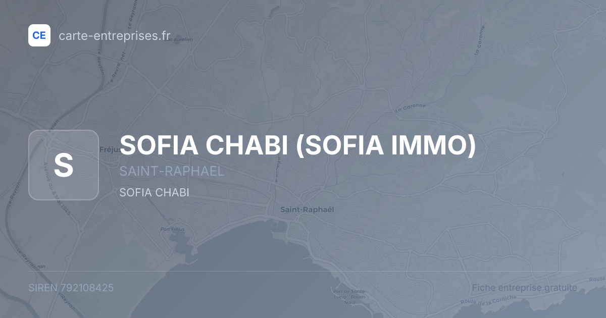 SOFIA CHABI (SOFIA IMMO) — 792108425 — fiche entreprise