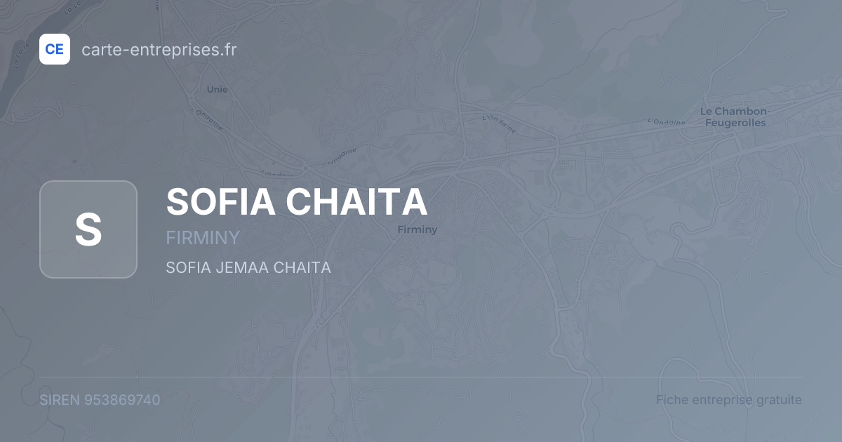SOFIA CHAITA — 953869740 — fiche entreprise