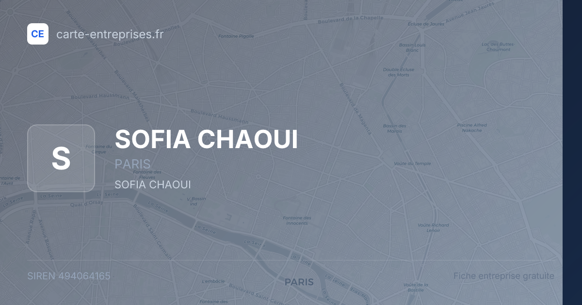SOFIA CHAOUI — 494064165 — fiche entreprise