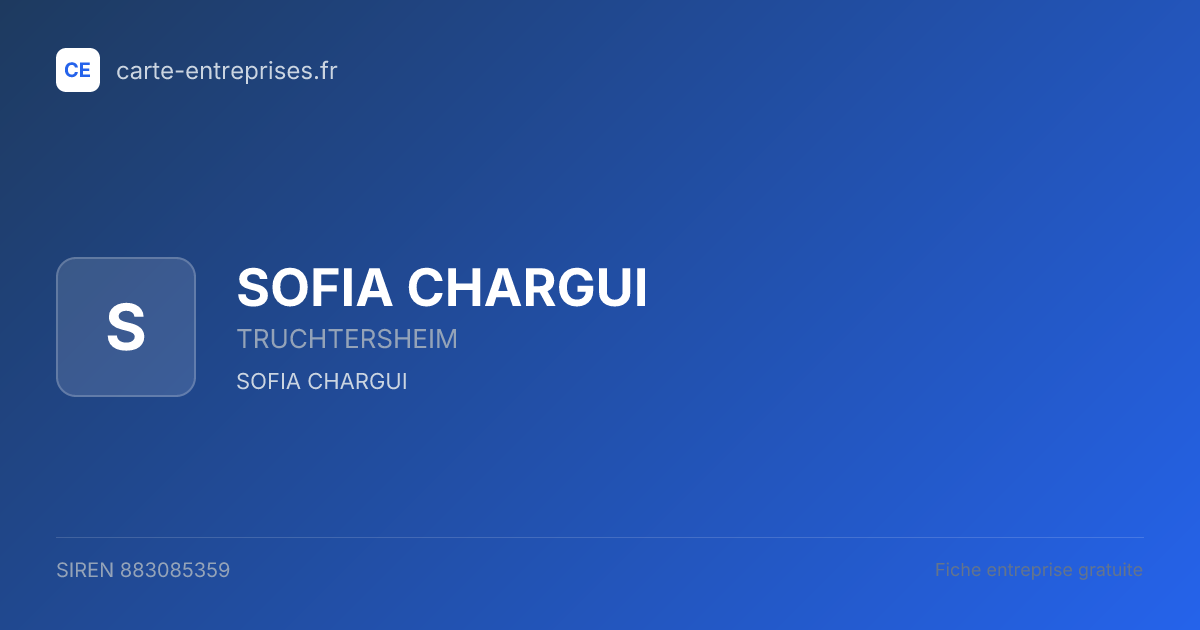 SOFIA CHARGUI — 883085359 — fiche entreprise