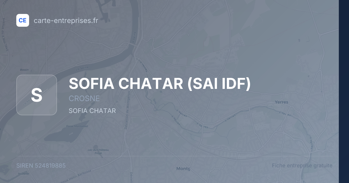 SOFIA CHATAR — 524819885 — fiche entreprise