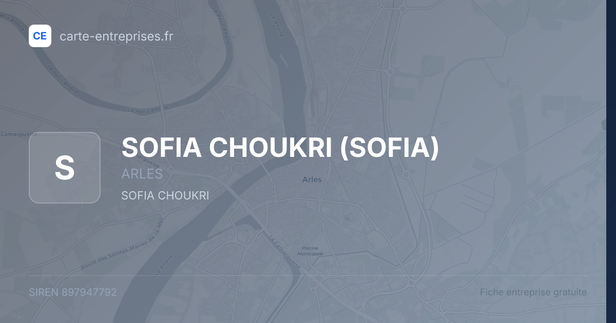 SOFIA CHOUKRI (SOFIA) — 897947792 — fiche entreprise
