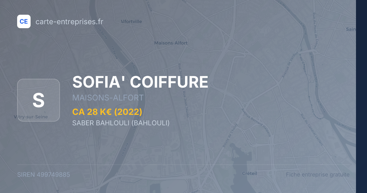 SOFIA' COIFFURE — 499749885 — fiche entreprise