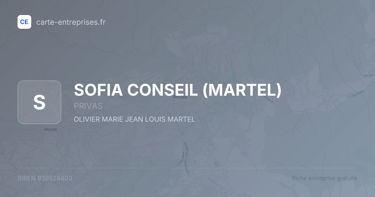 SOFIA CONSEIL (MARTEL) — 938528403 — fiche entreprise