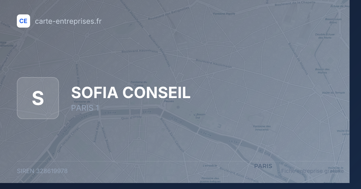 SOFIA CONSEIL — 328619978 — fiche entreprise