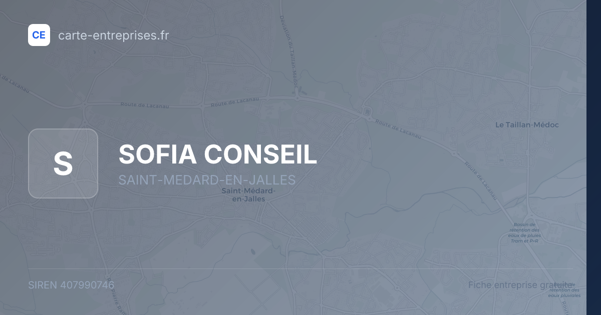 SOFIA CONSEIL — 407990746 — fiche entreprise