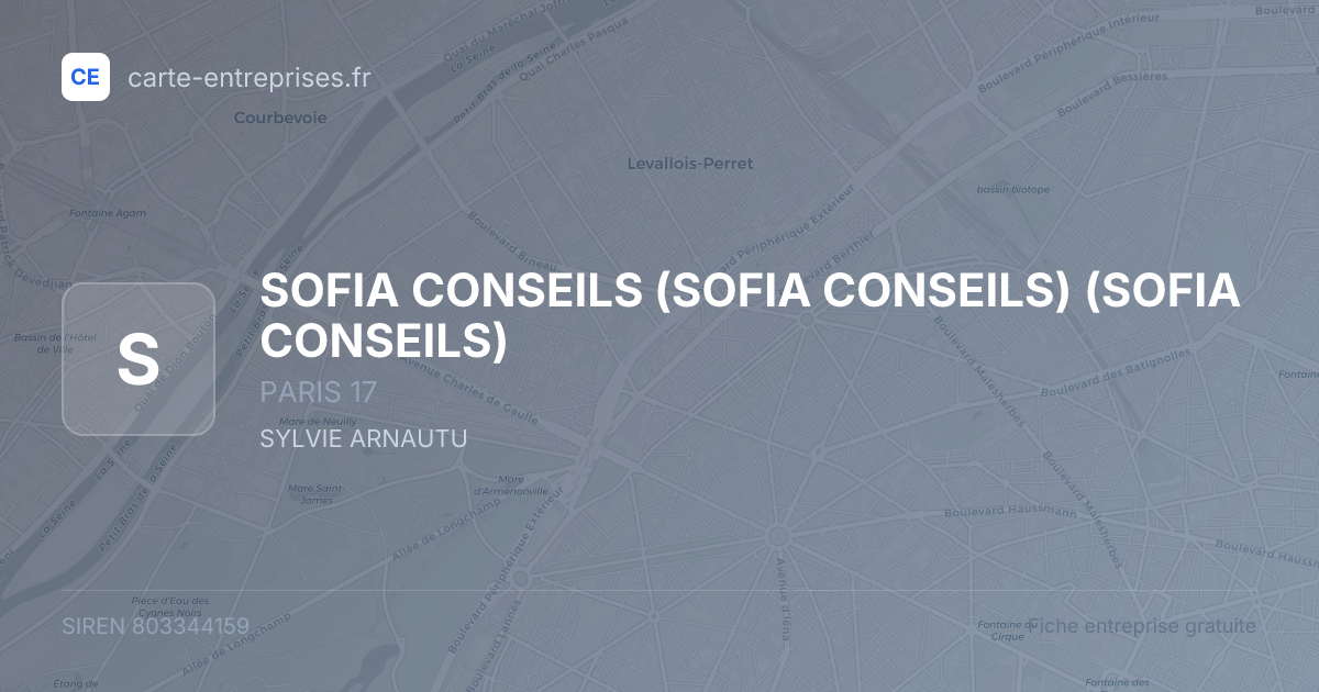 SOFIA CONSEILS (SOFIA CONSEILS) (SOFIA CONSEILS) — 803344159 — fiche entreprise