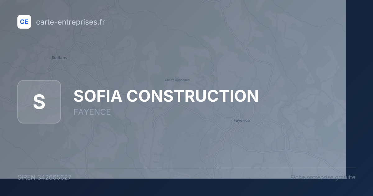 SOFIA CONSTRUCTION — 342665627 — fiche entreprise