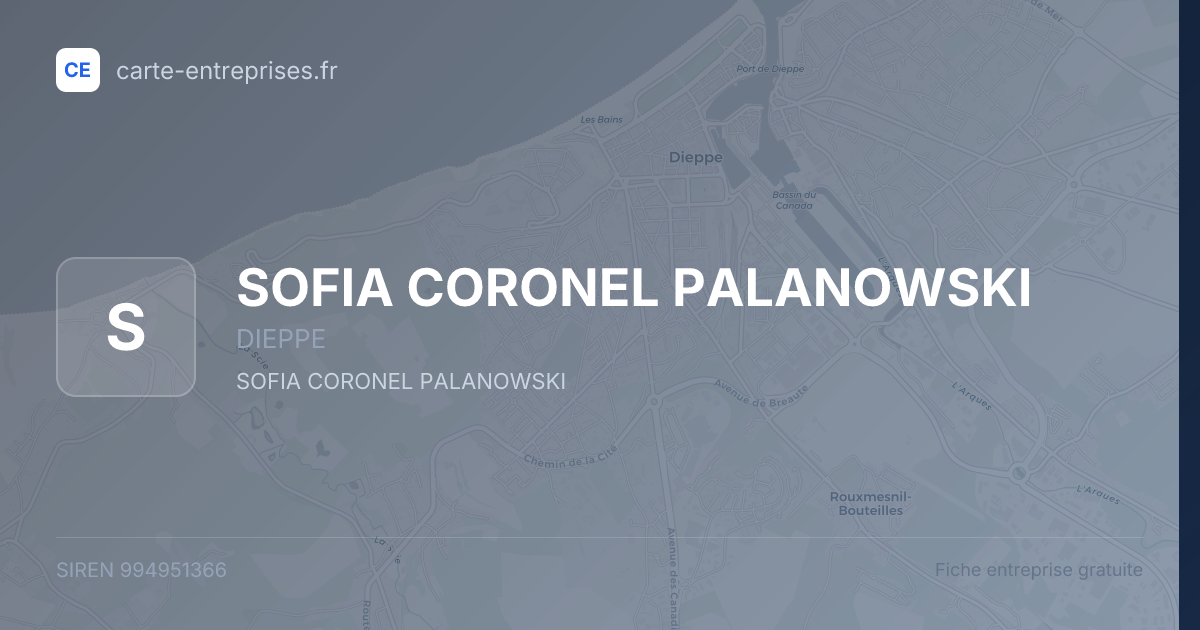 SOFIA CORONEL  PALANOWSKI — 994951366 — fiche entreprise