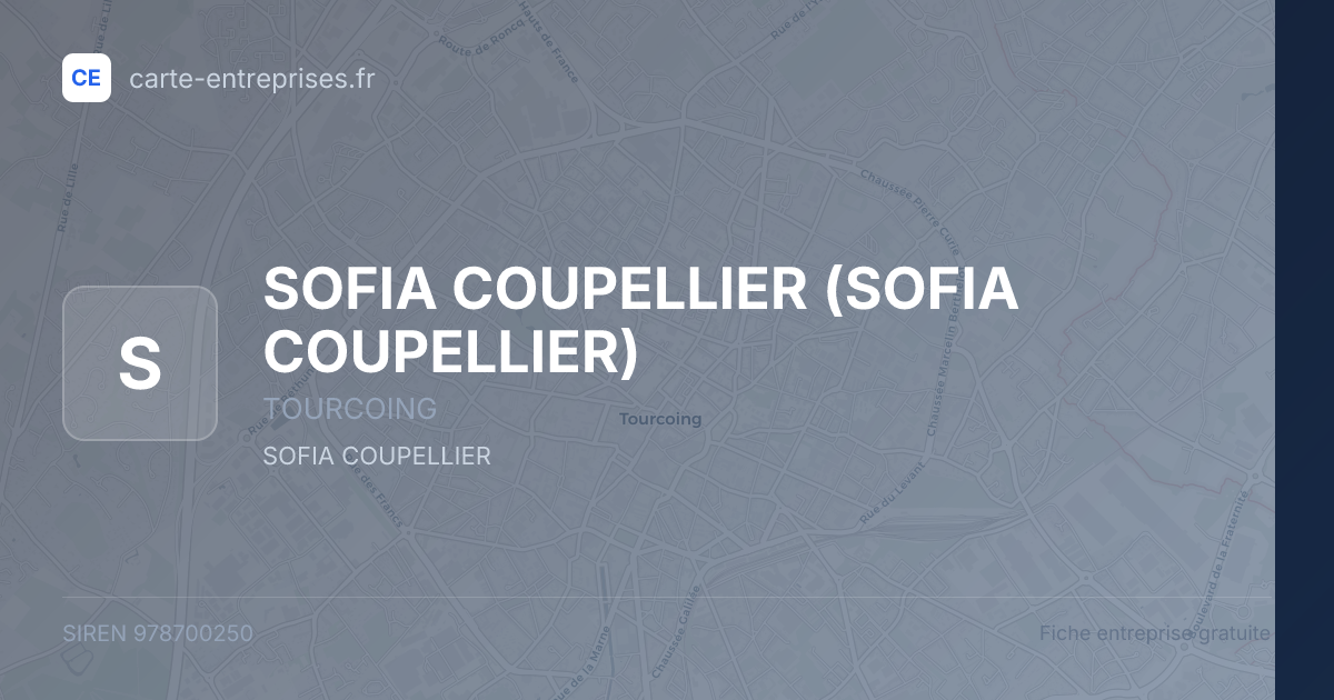 SOFIA COUPELLIER — 978700250 — fiche entreprise